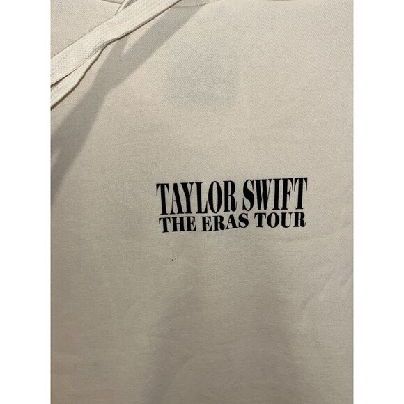 Taylor Swift The Eras Tour Cream Graphics Causal Pullover Hoodie Women's Size XL - Picture 2 of 11